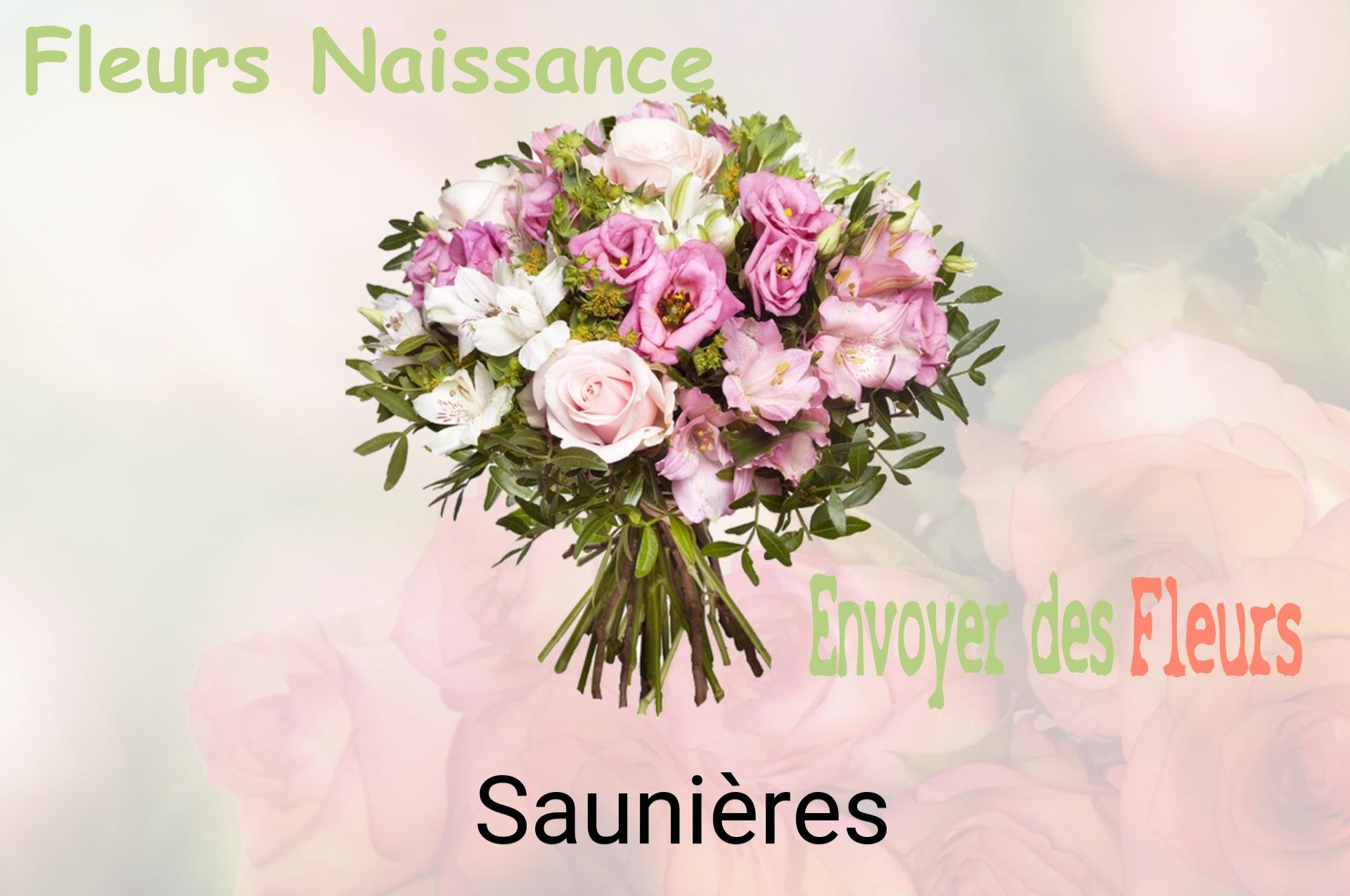 Bouquet de fleurs de naissance livré à Saunières