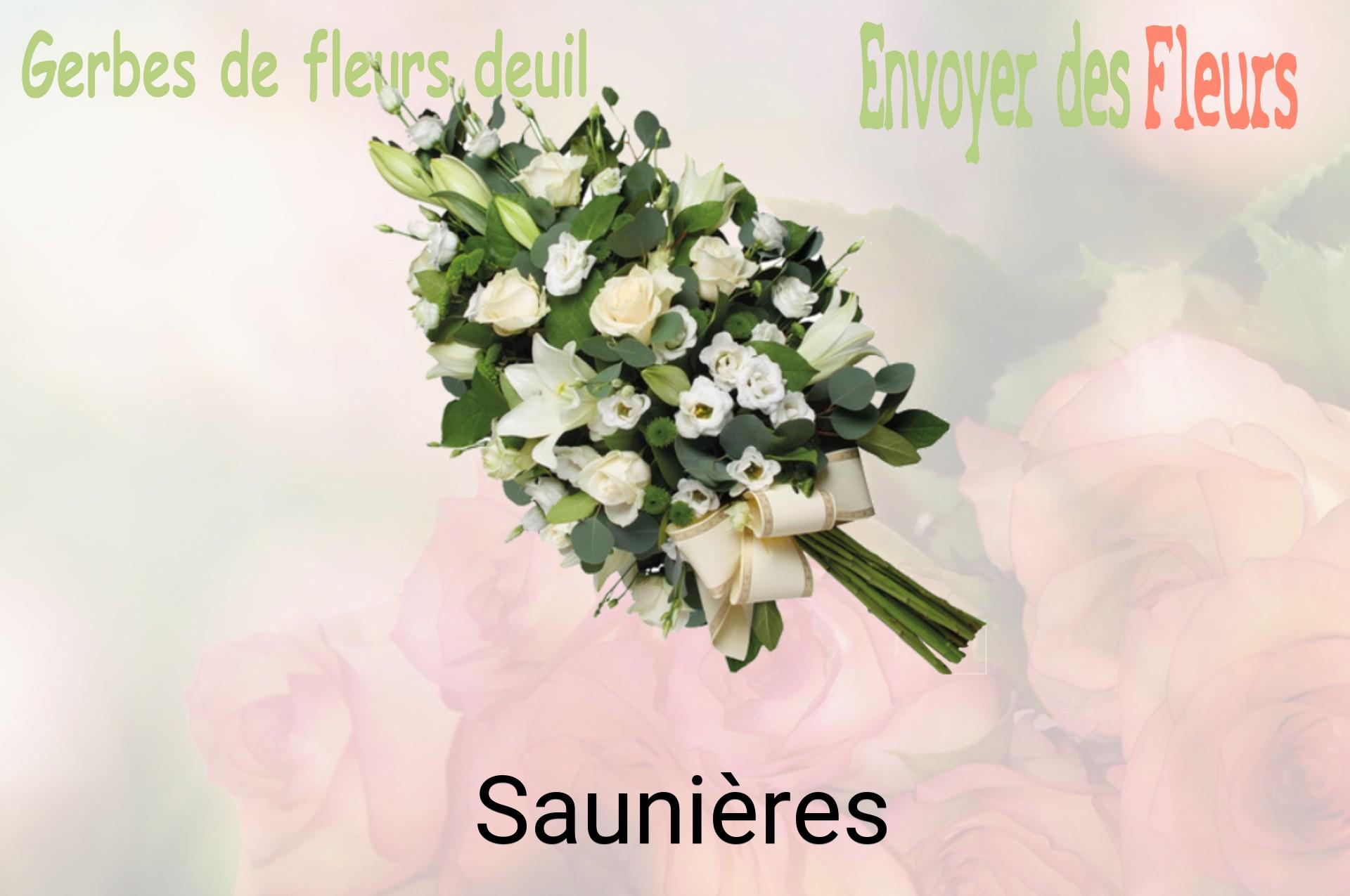 Gerbe de fleurs de deuil livrée à Saunières